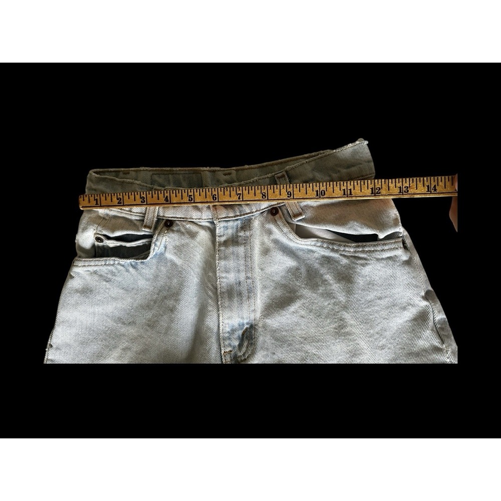 Vintage Levis 550 Cut Off Jean Shorts Womens 24 Light Wash Orange Tab Student - Picture 9 of 13